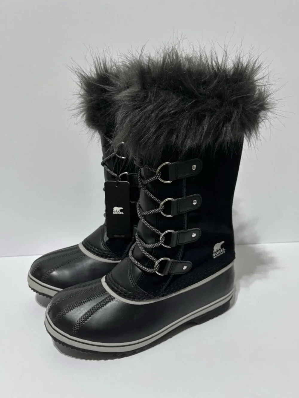 Sorel Youth Joan Of Arctic Black Waterproof Winter Boots, Girls’ Size 7 M